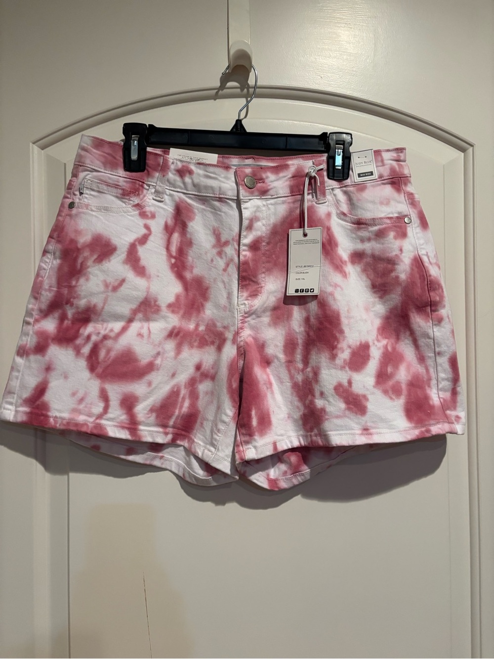 Judy Blue Pink Tie-Dye Denim Shorts